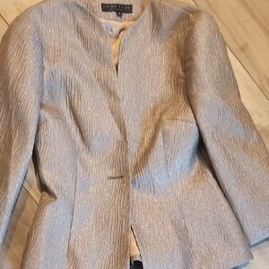Trina Turk Silver Textured Blazer